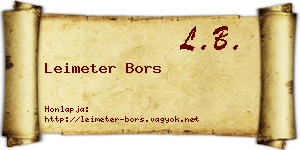 Leimeter Bors névjegykártya
